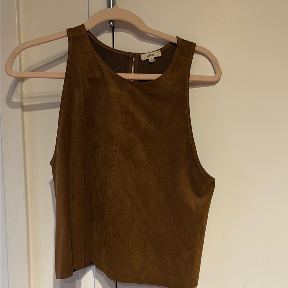 Aritzia Suede Brown Tank Top Medium